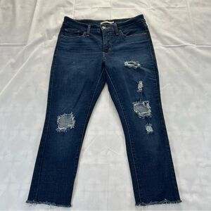Levi's 311 Shaping Skinny Dark Blue Distressed  Jeans - sz: 29